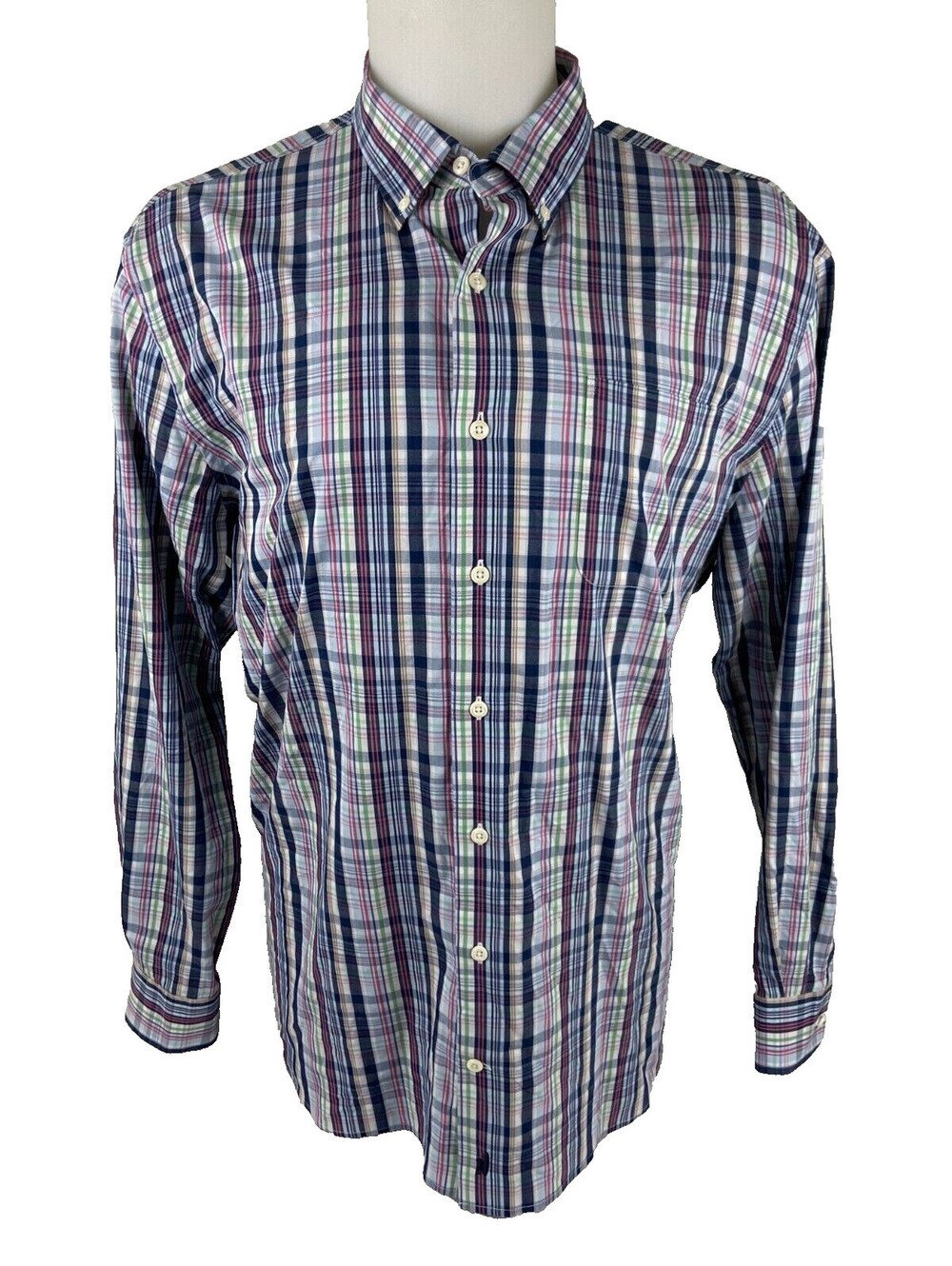 Johnnie-O Men XL Long Sleeve Shirt Multicolor Plaid Casual Prep-formance